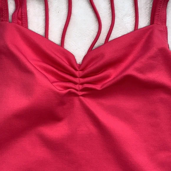 So Danca L Dance Top Sports Bra Large Coral/Red Large EUC - Picture 2 of 10